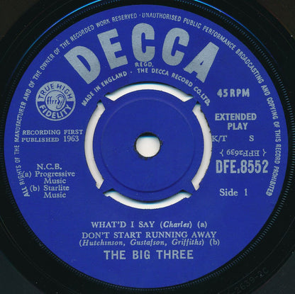 The Big Three : At The Cavern (7", EP, Mono, K/T)