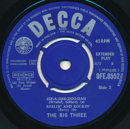 The Big Three : At The Cavern (7", EP, Mono, K/T)