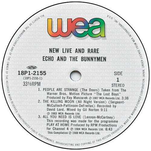 Echo & The Bunnymen : New Live And Rare (LP, Comp)