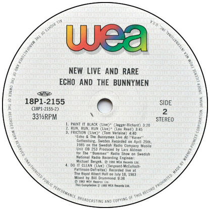 Echo & The Bunnymen : New Live And Rare (LP, Comp)