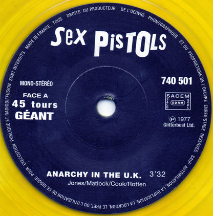Sex Pistols : Anarchy In The UK (7", RE, Yel)
