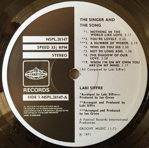 Labi Siffre : The Singer And The Song (LP, Album, Gat)