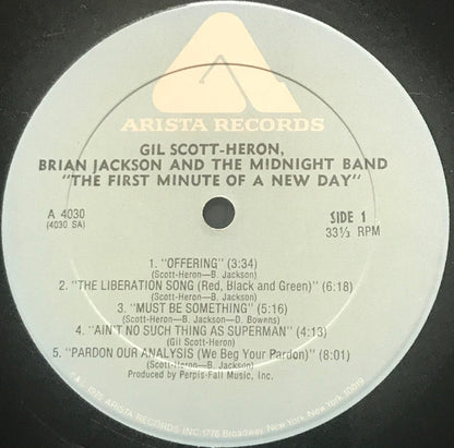 Gil Scott-Heron & Brian Jackson : The First Minute Of The Day (LP, Album, Pre)