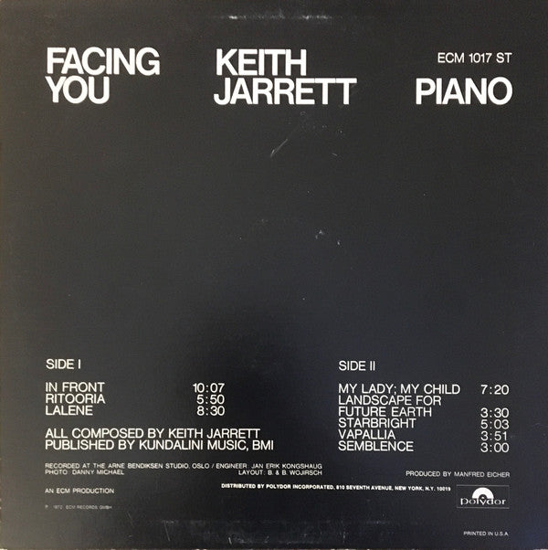Keith Jarrett : Facing You (LP, Album, All)