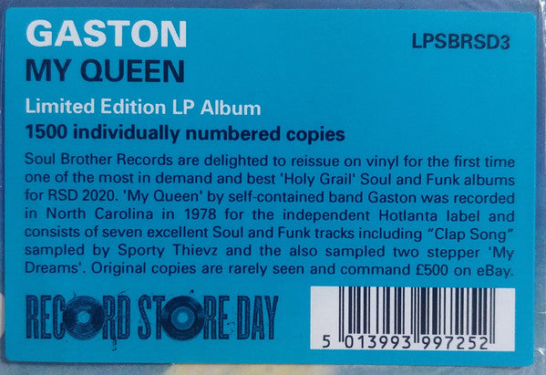 Gaston (5) : My Queen (LP, Album, RSD, Ltd, Num, RE)