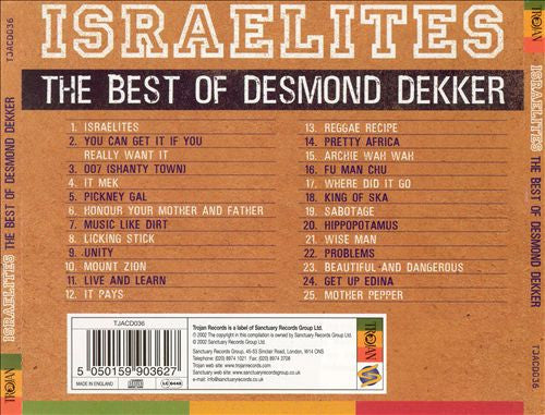 Desmond Dekker : Israelites The Best Of Desmond Dekker (CD, Comp)