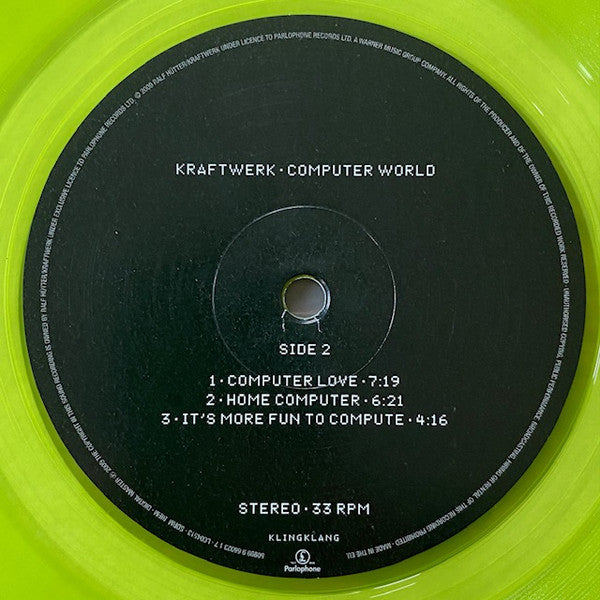 Computer Songs Kraftwerk : Computer World LP, Album, Ltd, RE, RM, S/Edition, Yel (M ...