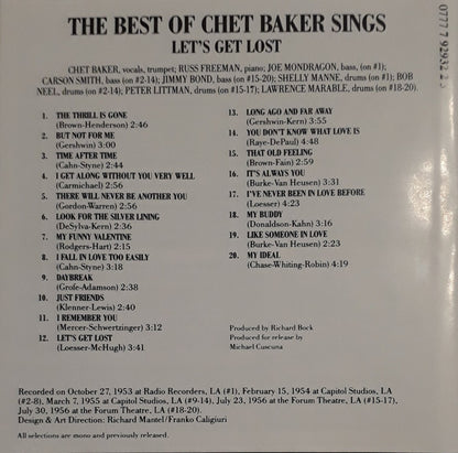 Chet Baker : The Best Of Chet Baker Sings (Let's Get Lost) (CD, Comp, RE)