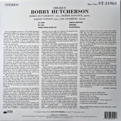 Bobby Hutcherson : Oblique (LP, Album, RE, 180)