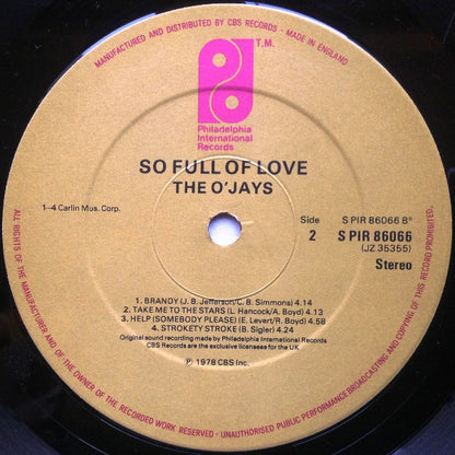 The O'Jays : So Full Of Love (LP, Album)