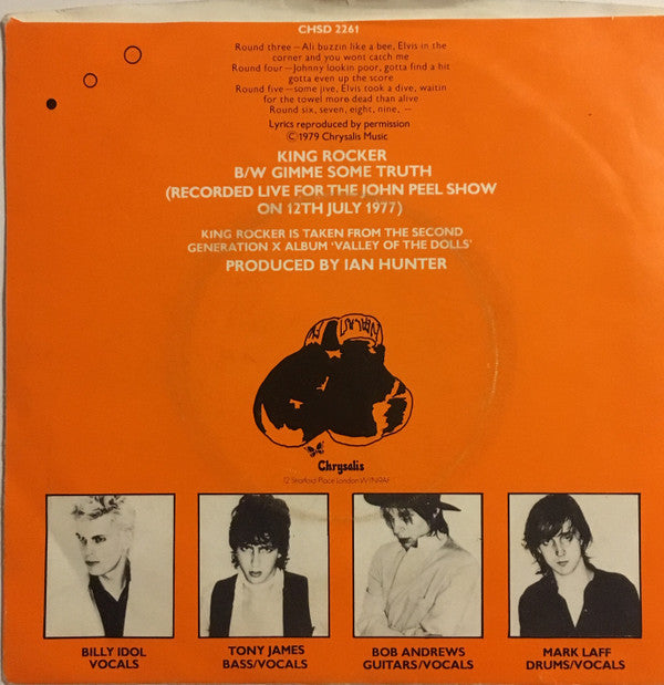 Generation X (4) : King Rocker (7", Single, Ltd, M/Print, Ora)