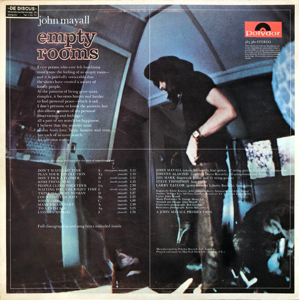John Mayall : Empty Rooms (LP, Album)