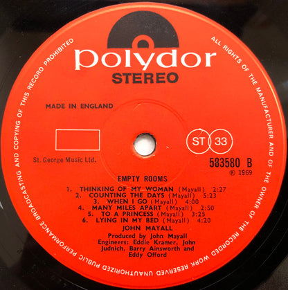 John Mayall : Empty Rooms (LP, Album)