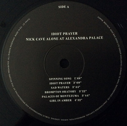 Nick Cave : Idiot Prayer (Nick Cave Alone At Alexandra Palace) (2xLP, Album)