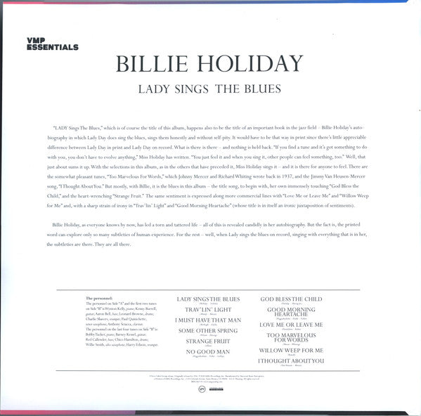 Billie Holiday : Lady Sings The Blues (LP, Album, Club, RE, RM, Blu)