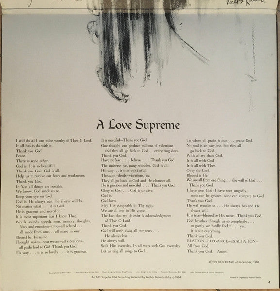 John Coltrane : A Love Supreme (LP, Album, RE, Gat)