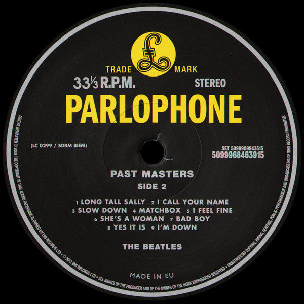 The Beatles : Past Masters 2xLP, Comp, Mono, RE, RM, 180 (M / M