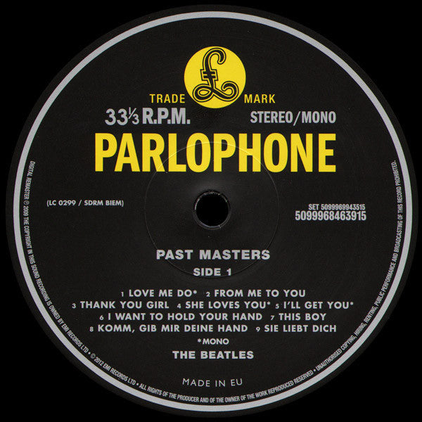 The Beatles : Past Masters (2xLP, Comp, Mono, RE, RM, 180)