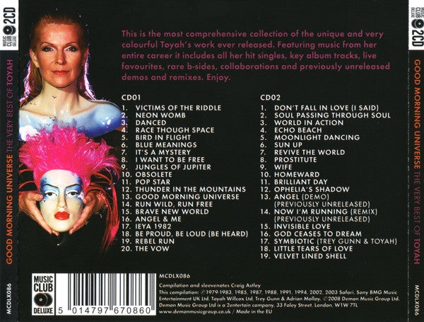 Toyah : Good Morning Universe (The Very Best Of Toyah) (2xCD, Comp, RM)