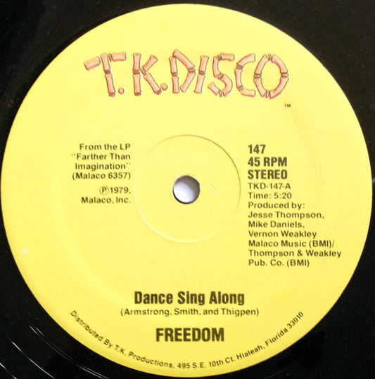 Freedom (2) : Dance Sing Along / Get Up And Dance (12")