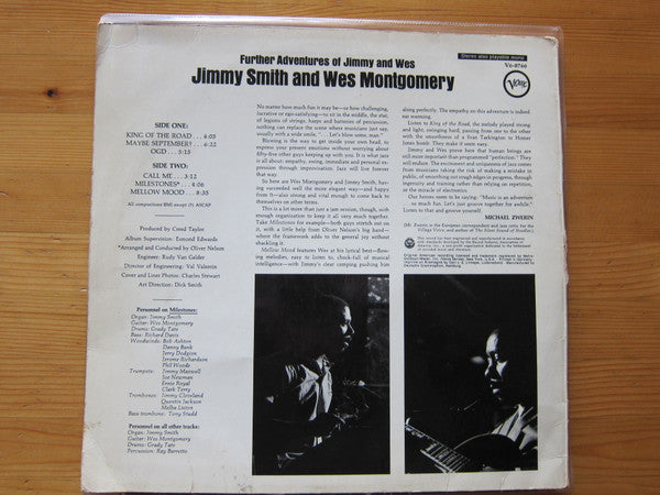 Jimmy Smith & Wes Montgomery : Further Adventures Of Jimmy Smith & Wes Montgomery (LP, Album)