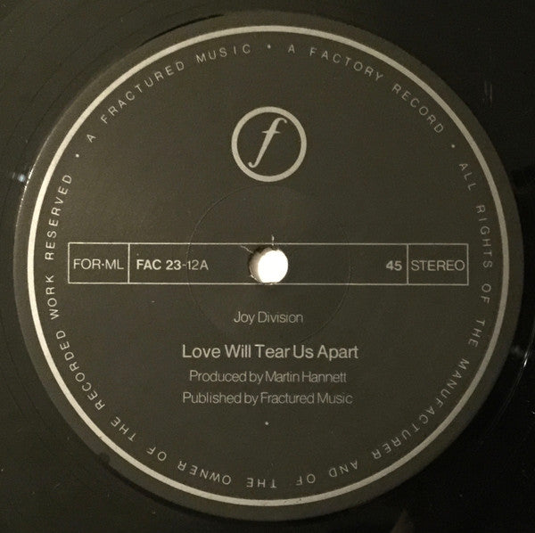 Joy Division : Love Will Tear Us Apart (12", Single, RE, A2/)