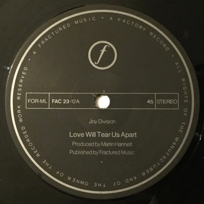 Joy Division : Love Will Tear Us Apart (12", Single, RE, A2/)