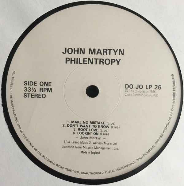 John Martyn : Philentropy (LP, Album)