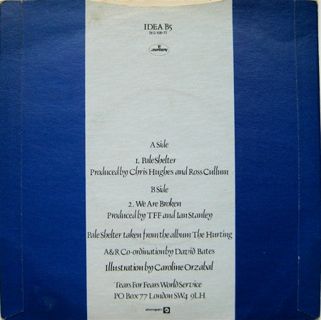 Tears For Fears : Pale Shelter (7", Single, S/Edition, Blu)