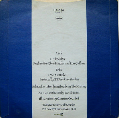 Tears For Fears : Pale Shelter (7", Single, S/Edition, Blu)
