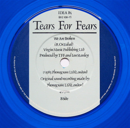 Tears For Fears : Pale Shelter (7", Single, S/Edition, Blu)
