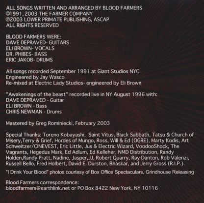 Blood Farmers : Permanent Brain Damage (CD, Album)