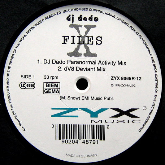 DJ Dado : X-Files (12")