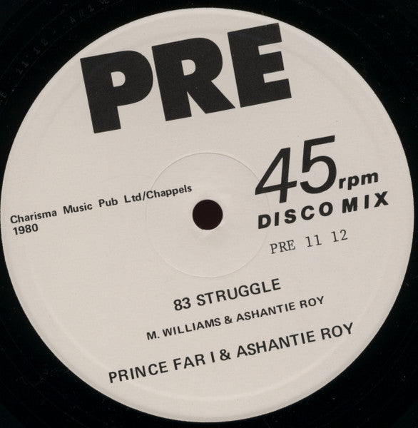 Prince Far I & Ashantie Roy* / Kongo Ashantie Roy* : 83 Struggle / Weeping Wailing (12")