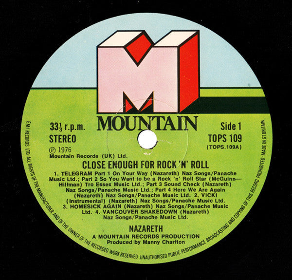 Nazareth (2) : Close Enough For Rock 'N' Roll (LP, Album, Gat)