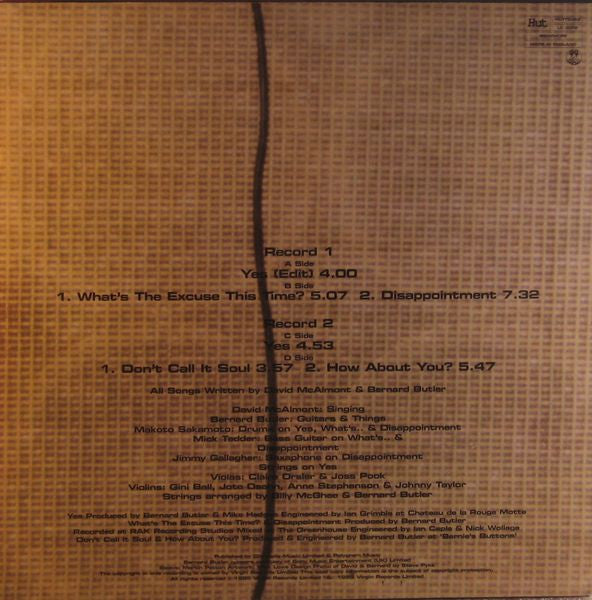 McAlmont & Butler : The Yes Recordings (2x12", Ltd, Promo)