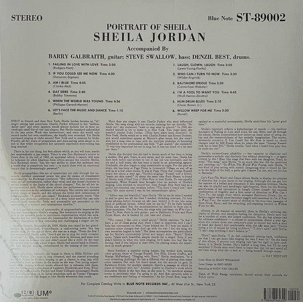 Sheila Jordan : Portrait Of Sheila (LP, Album, RE, 180)