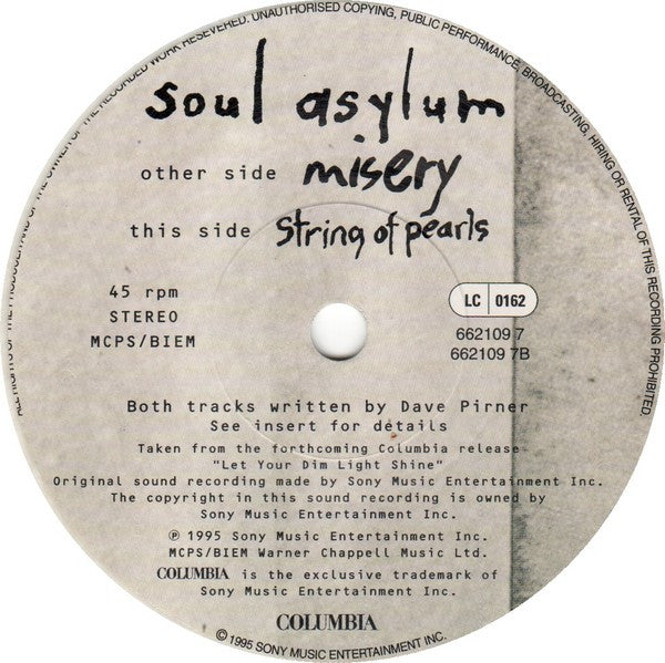 Soul Asylum (2) : Misery (7", Num, Whi)