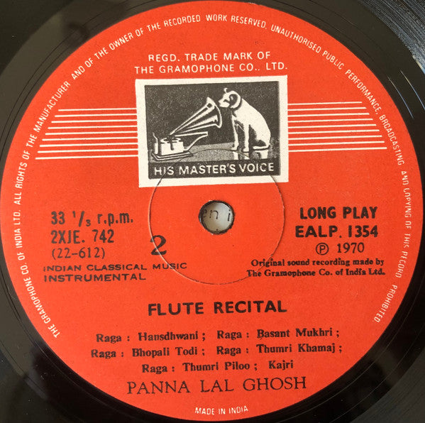 Panna Lal Ghosh* : Pannalal Ghosh (LP, RE)