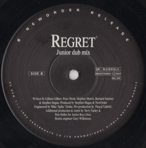 NewOrder* : Regret (2x12", Single, Promo)
