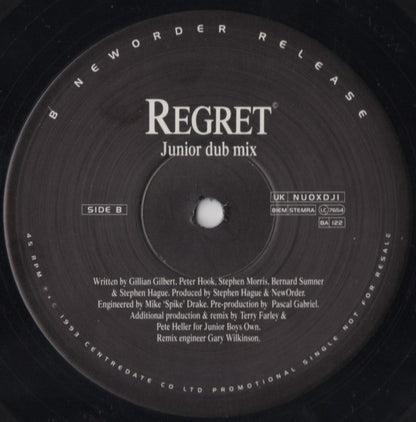 NewOrder* : Regret (2x12", Single, Promo)