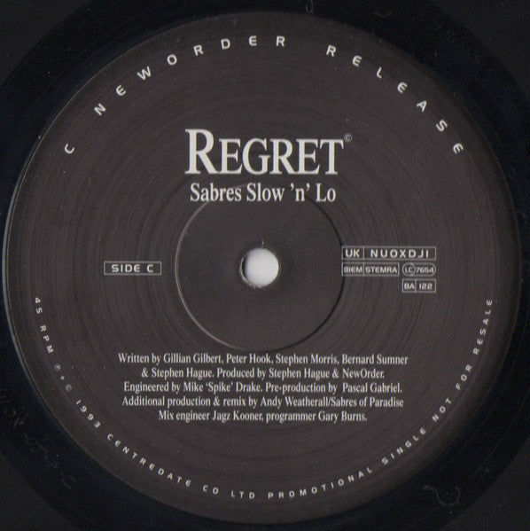 NewOrder* : Regret (2x12", Single, Promo)