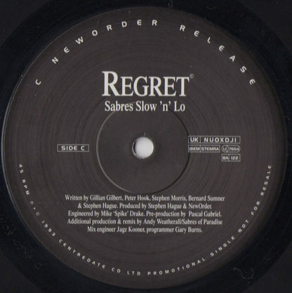 NewOrder* : Regret (2x12", Single, Promo)