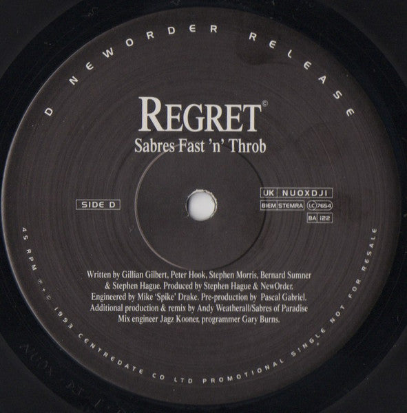 NewOrder* : Regret (2x12", Single, Promo)
