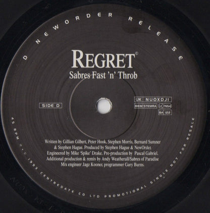 NewOrder* : Regret (2x12", Single, Promo)