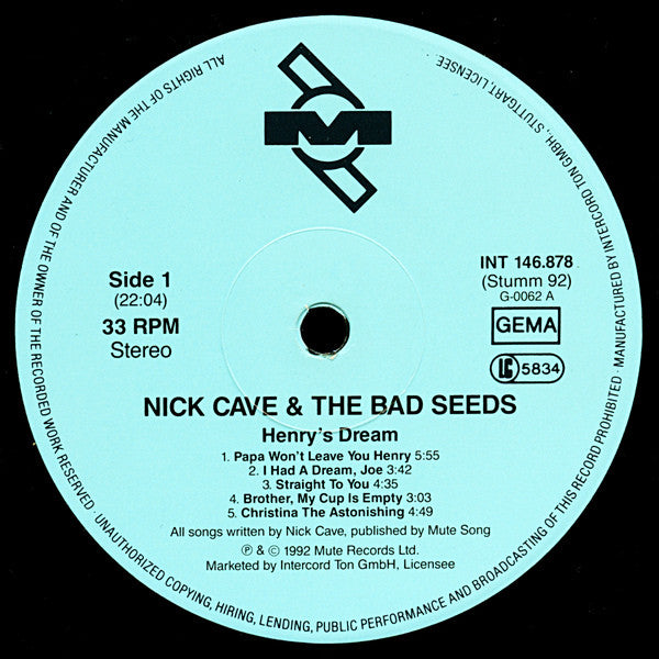 Nick Cave & The Bad Seeds : Henry's Dream (LP, Album, Ltd)