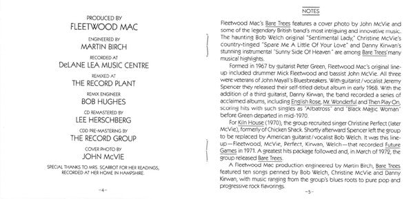 Fleetwood Mac : Bare Trees (CD, Album, RE)
