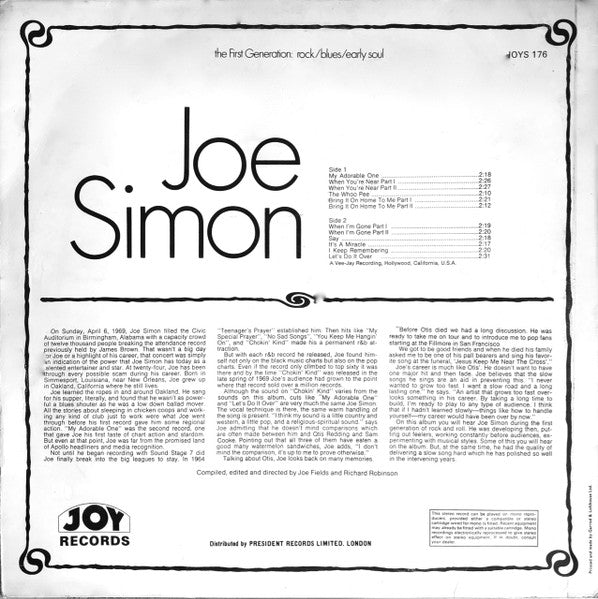 Joe Simon : Joe Simon (LP, Comp)