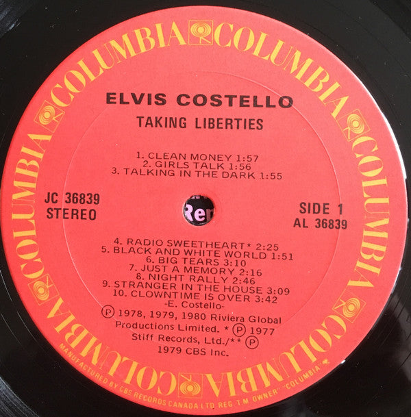 Elvis Costello : Taking Liberties (LP, Album, Comp)