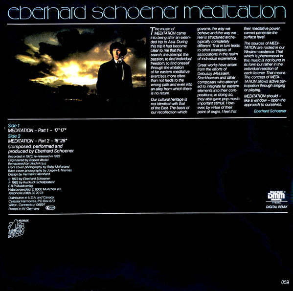 Eberhard Schoener : Meditation (LP, Album, RE, RM)